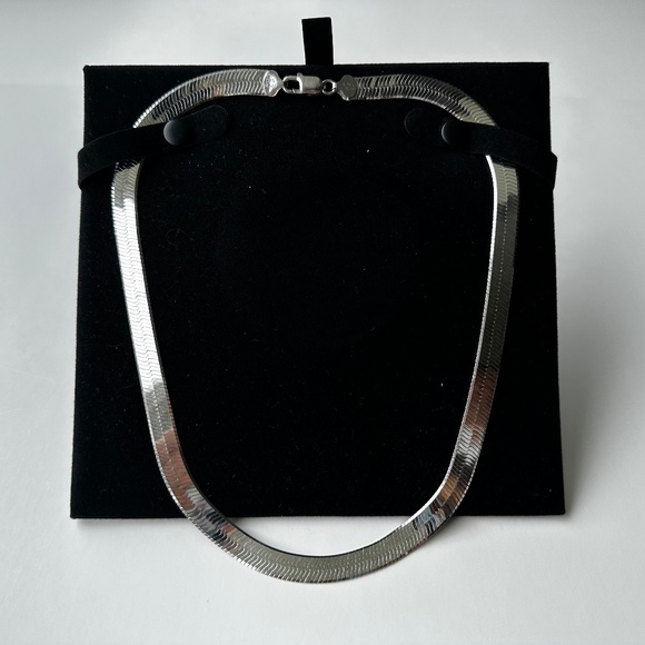 Sterling Silver 5.4mm Herringbone Chain Necklace 18” Solid .925